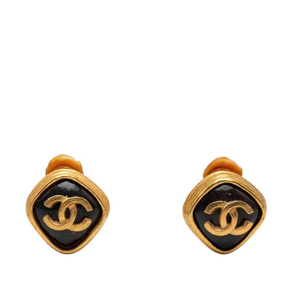 Chanel CC Logo Vintage 97A Gold Plated Clip-On Earrings